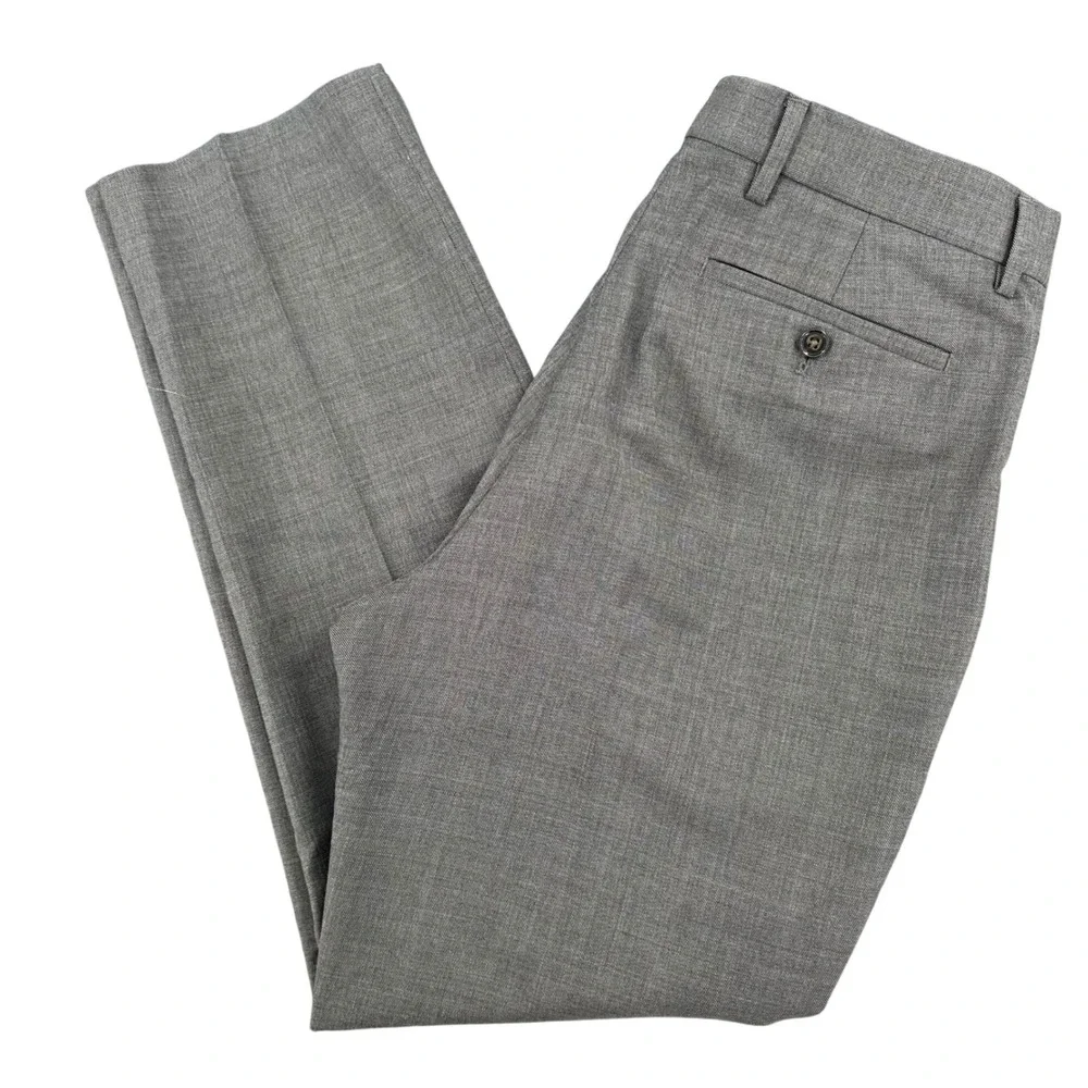 Banana Republic Mens Slim Fit Grey Sharkskin Dress Pants 33x30 Trousers 761